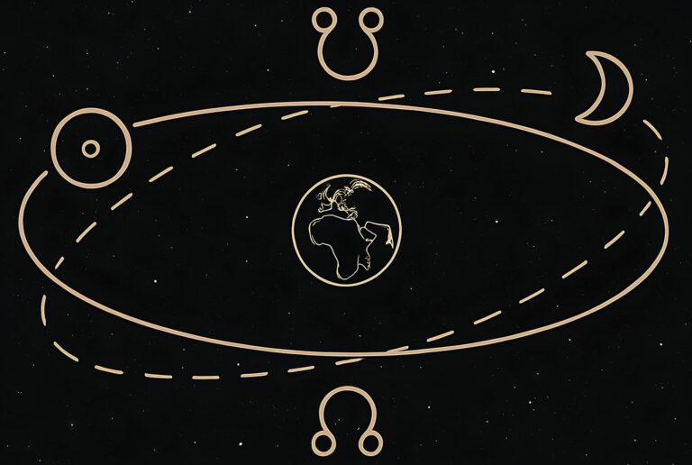 generated image depicting the north and south nodes in astrology