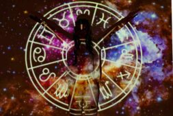 Silhouette of person extending arms against zodiac symbols and cosmic background, esoteric theme. misconception, misconceptions zodiac signs, Neptune retrograde in pisces, attraction, zodiac