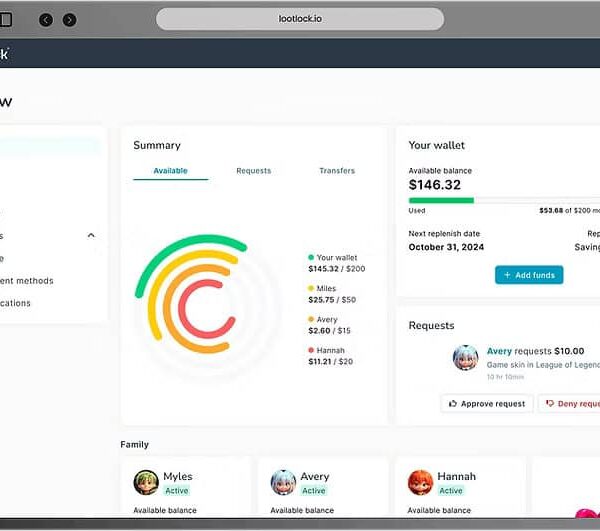 Lootlock parental controls for microtransactions