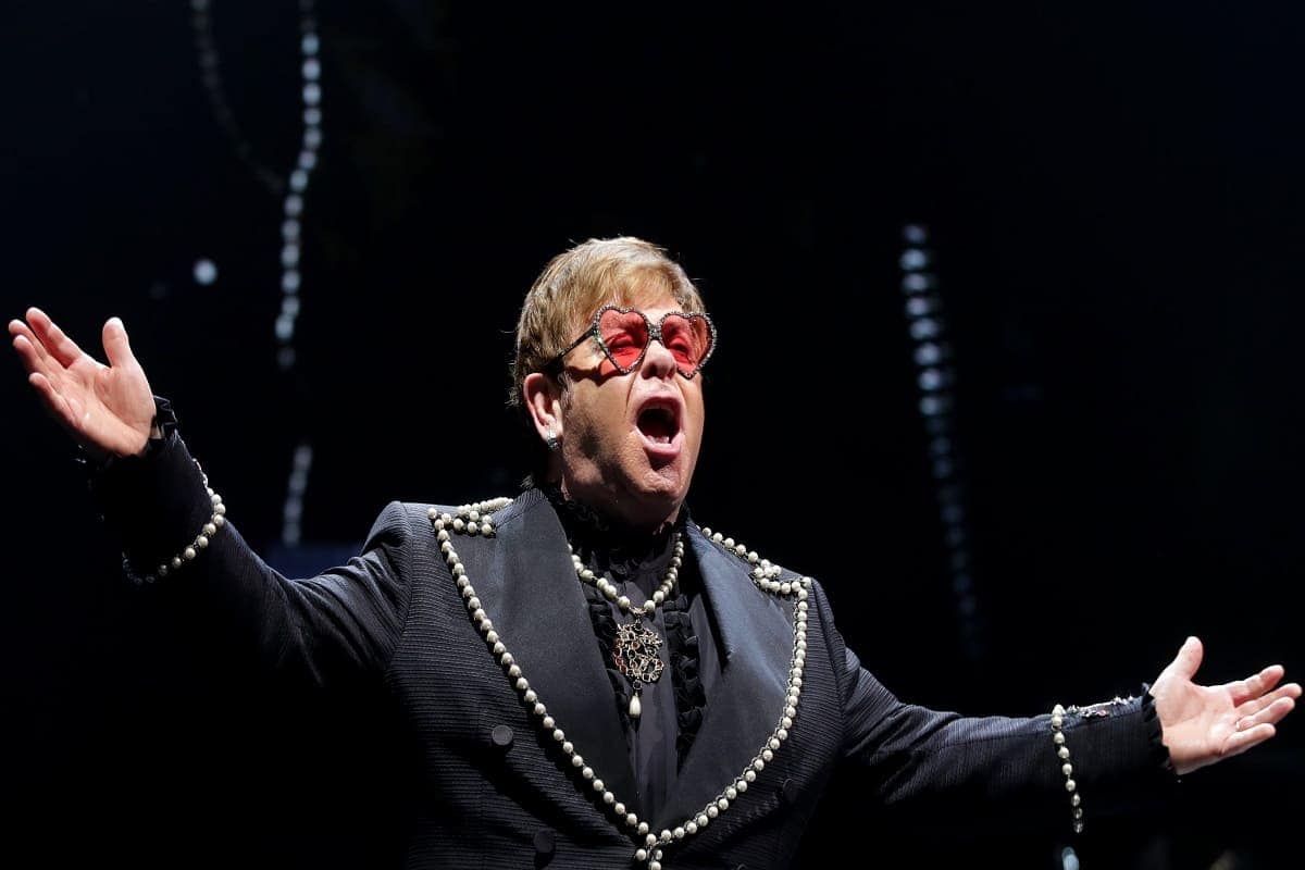 Elton John performs.