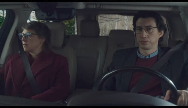 Adam Driver and Mayim Bialik in Father Mother Sister Brother