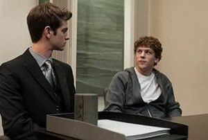 Image of Jesse Eisenberg and Andrew Garfield in The Social Network (2010), The Social Reckoning