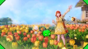 Infinity Nikki - Nikki in a field of flowers near her house
