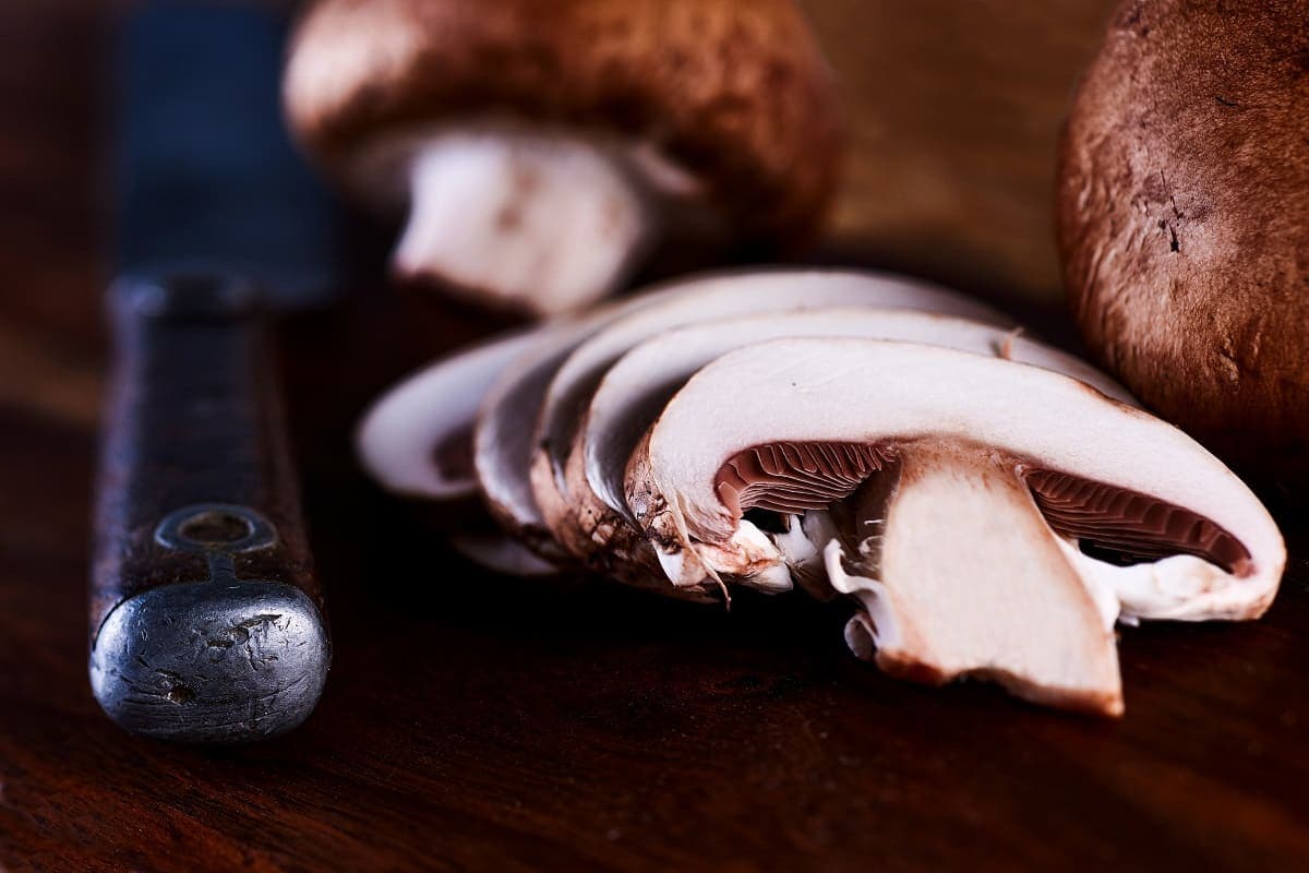 Sliced mushrooms.