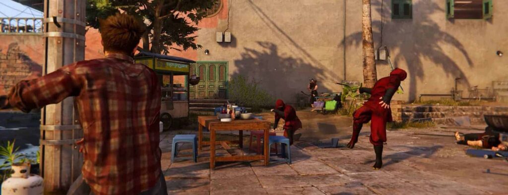 Wolverine fighting Ninjas from the new wolverine game by Insomiac