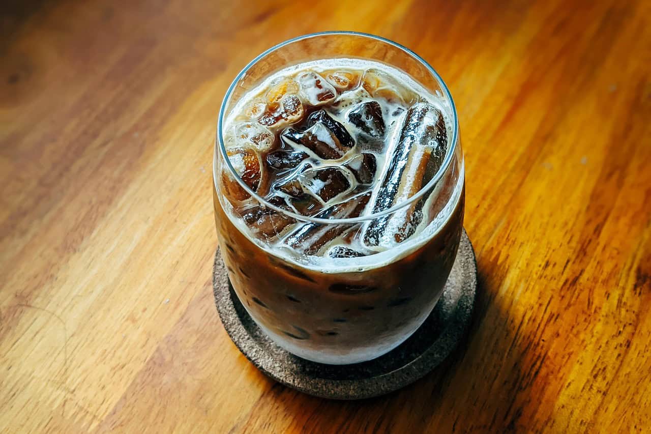 cappuccino, iced coffee, drink, beverage, coffee cup, cafe, coffee shop, glass, cup, espresso, milk, ice, caffeine, closeup