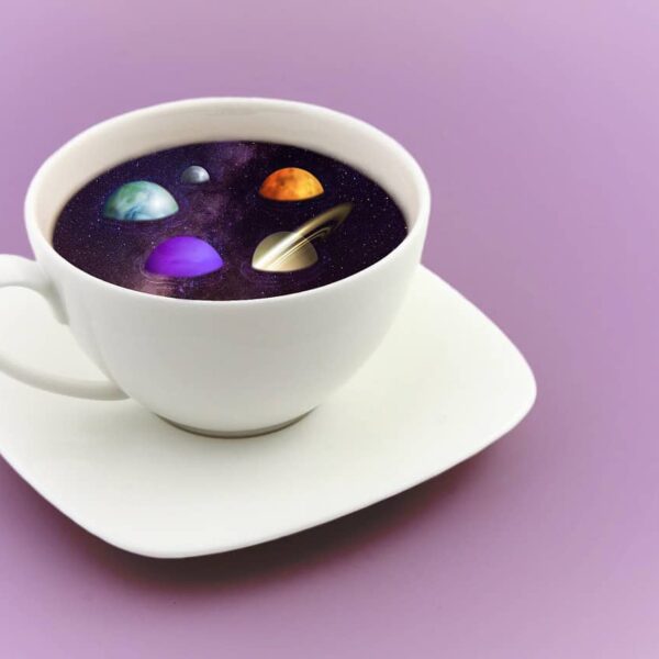 Midheaven, rising sign, tea, planets, purple, cup, space, universe, tea cup, astrology, pink tea, pink universe, pink cup, pink planet