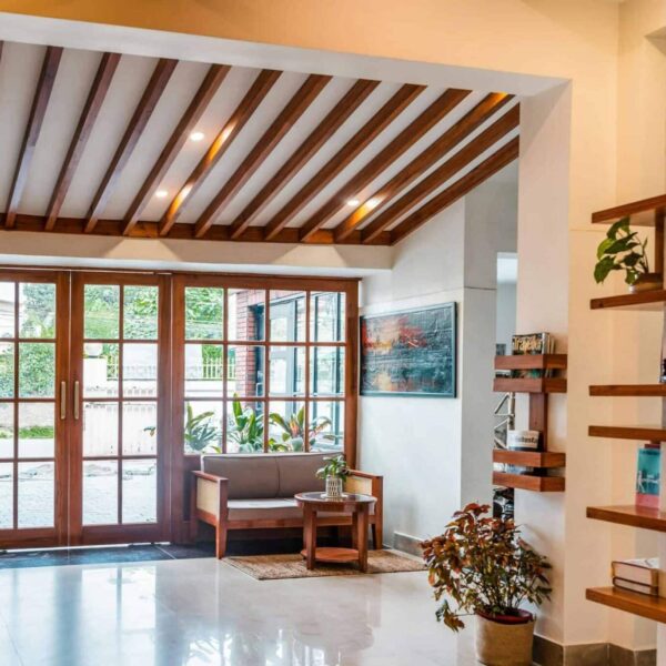 A modern interior showcasing wooden elements, natural light, and minimalistic decor. Fall favorites
