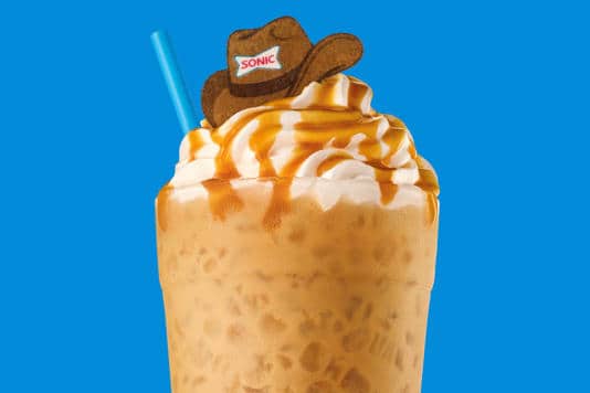 The cowboy hat on top of this fall drink says it all. 