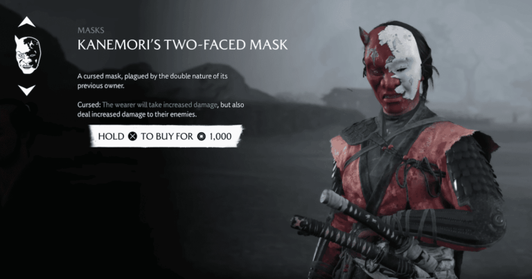 Ghost of Yotei, Dye Merchants, Kanemori's Two-Faced Mask