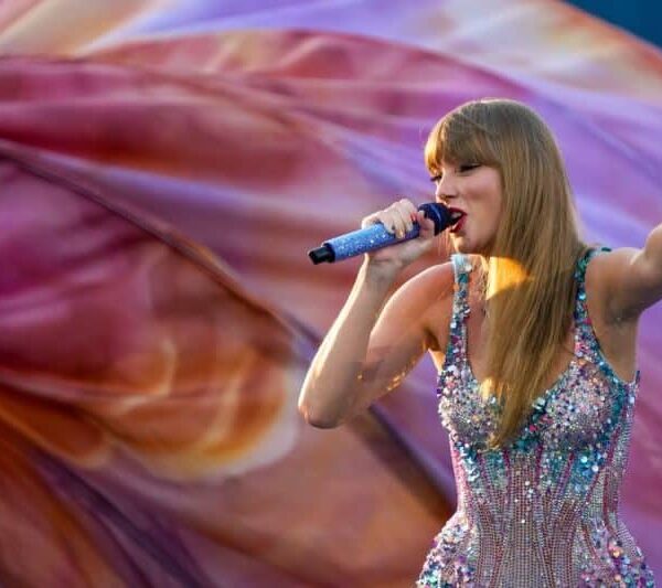 Taylor Swift performers during the first night of the Cincinnati stop of the Eras Tour at Paycor Stadium in downtown Cincinnati on Friday, June 30, 2023.