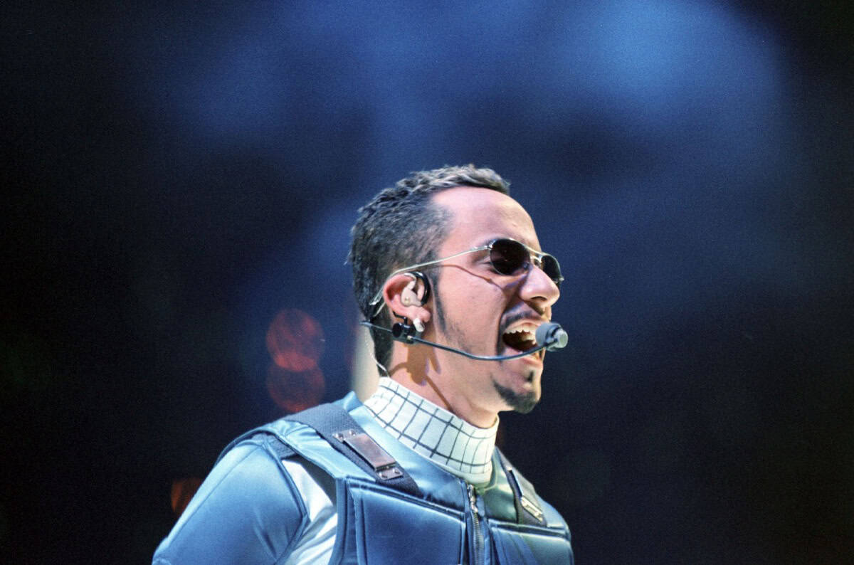 Sept 18, 1999; Washington DC, USA; AJ McLean of the Backstreet Boys perform in concert a the MCI Center. Mandatory Credit: Kristin Sladen-USA TODAY NETWORK