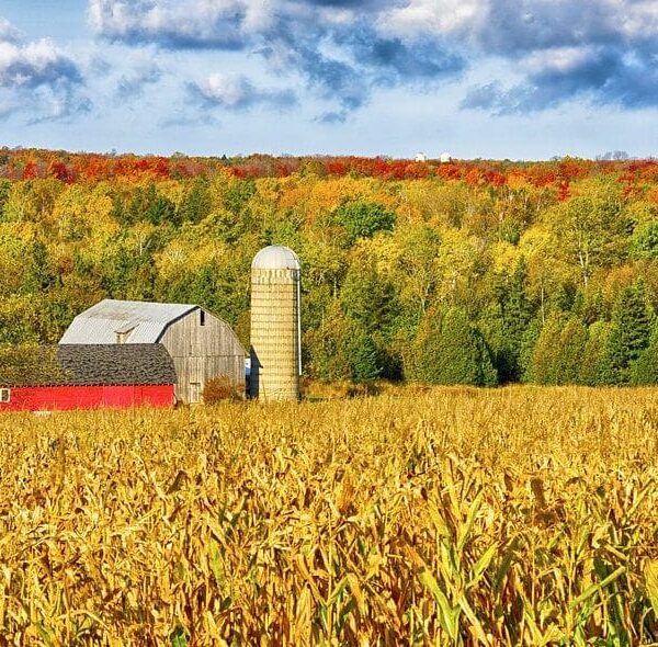This is a photograph of Door County, Wisconsin. In autumn, Door County is lovely.