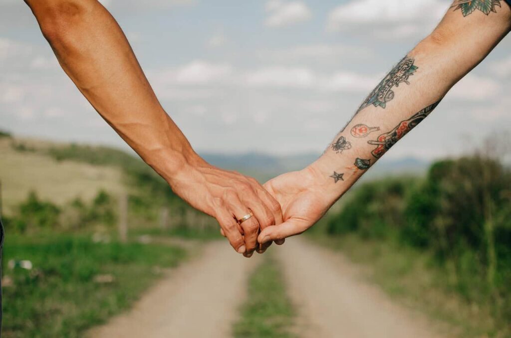 lovers, holding hands, outdoors, nature, pride, lgbtqia, love, love is love, equal rights, lgbtiqa, pride month, world pride, moon sign, love language
