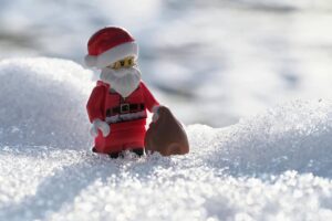 santa claus, nature, nicholas, snow, gifts, minifigure, lego, miniature, hd wallpaper