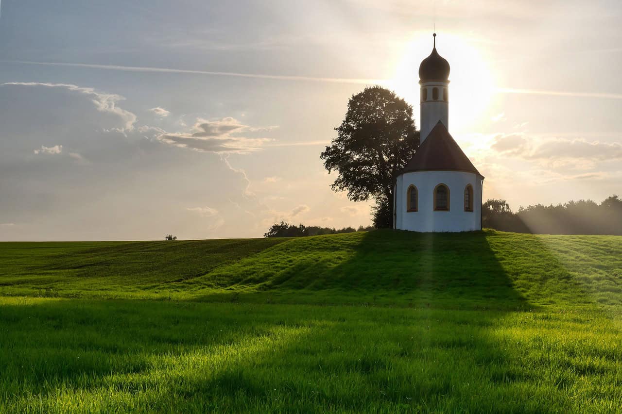 church, chapel, countryside, rural, architecture, meadow, pasture, grass, nature, dusk, landscape, bavaria, germany, sunbeams, chapel, chapel, chapel, chapel, chapel, nature, landscape, sunbeams