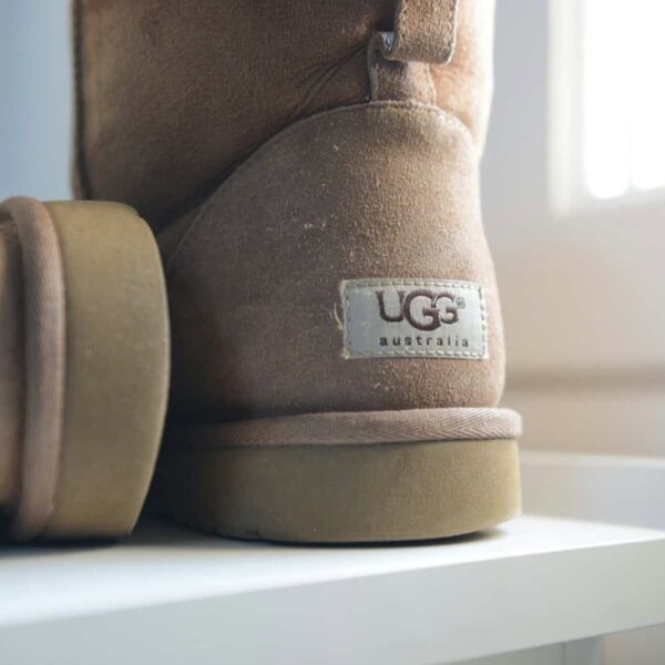 Ugg, fall, brown and white fur boots