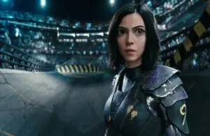 Alita from Alita: Battle Angel on a race battle track. Alita: Battle Angel 2