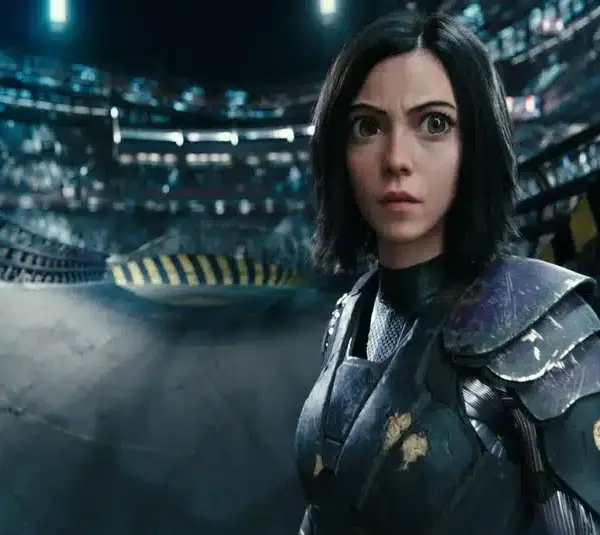 Alita from Alita: Battle Angel on a race battle track. Alita: Battle Angel 2