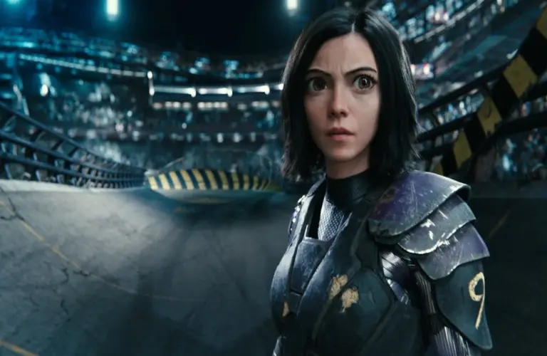 Alita from Alita: Battle Angel on a race battle track. Alita: Battle Angel 2