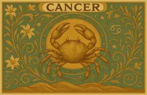 Cancer zodiac horoscope sign in Art Nouveau style