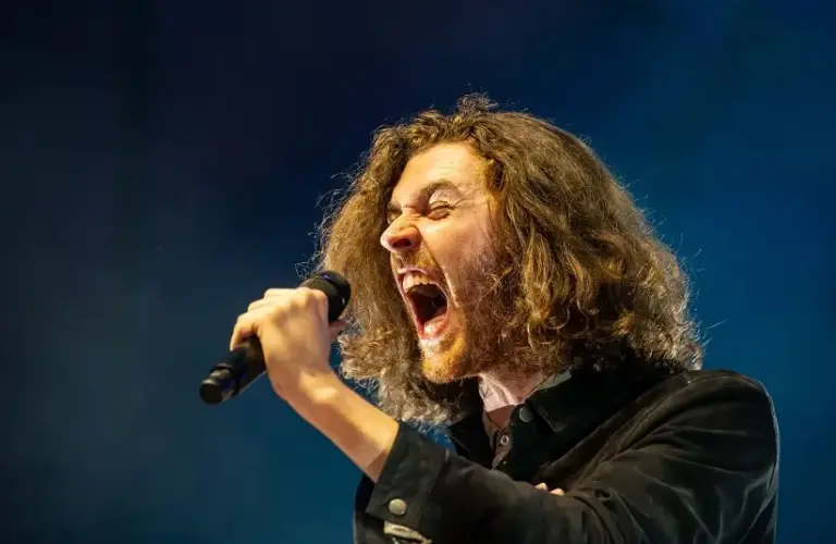Hozier, pictured performing at the Hinterland Music Festival, provides today's epic earworm, "Too Sweet."