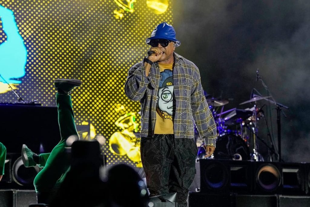LL Cool J performs at the Cincinnati Music Festival.