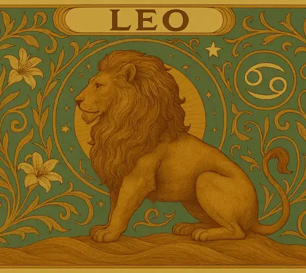 Leo zodiac horoscope sign in Art Nouveau style
