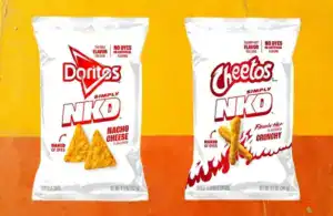 Bags of Simply NKD Nacho Cheese Doritos and Simply NKD Flamin' Hot Crunchy Cheetos