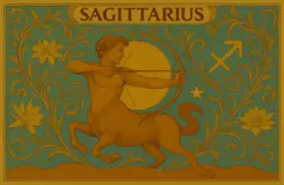 Sagittarius zodiac horoscope sign in Art Nouveau style