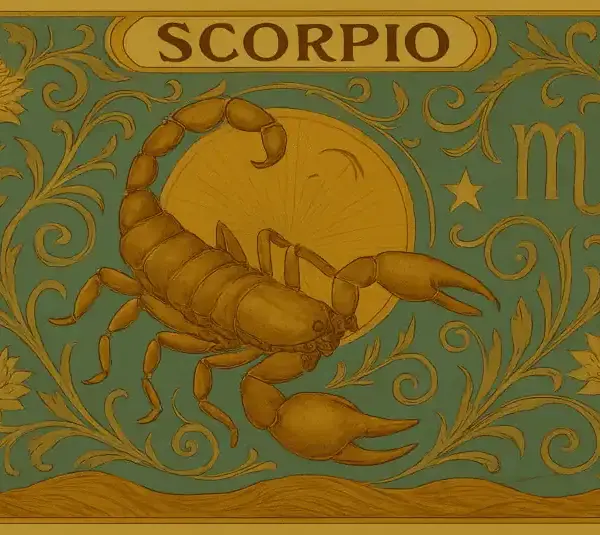 Scorpio zodiac horoscope sign in Art Nouveau style