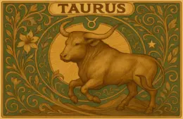 Taurus zodiac horoscope sign in Art Nouveau style