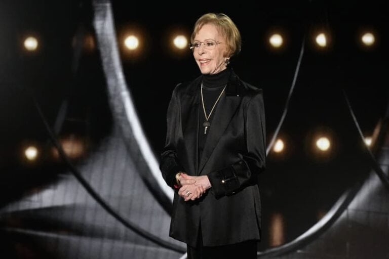 Carol Burnett presents the award for outstanding lead actress in a comedy series during the 75th Emmy Awards at the Peacock Theater in Los Angeles
