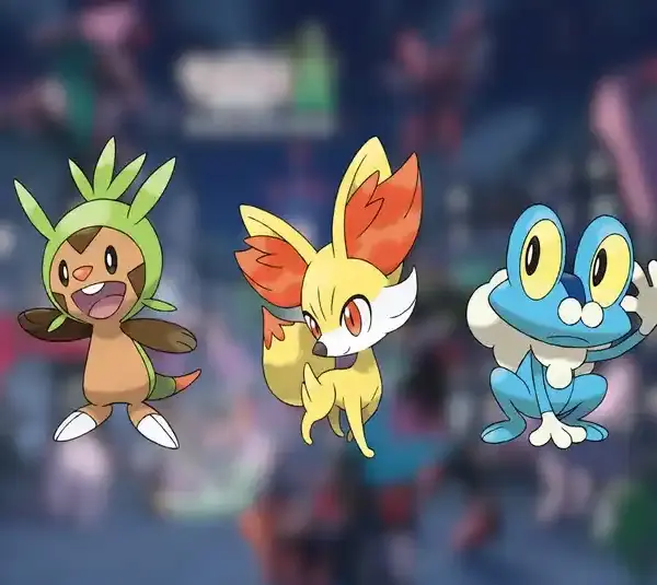 Starter Pokemon Chespin, Fennekin, Froakie