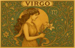 Virgo zodiac horoscope sign in Art Nouveau style