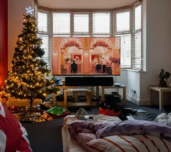Living room decorated for Christmas, Hallmark Christmas Movies