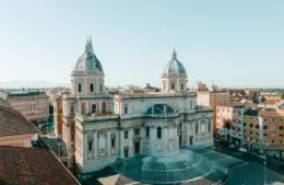 View of a Cathedral. Saint Joseph Cupertino. Saint Marguerite.