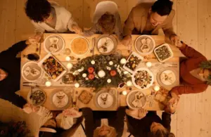 family traditions surrounding faith and religion including praying around the dinner table