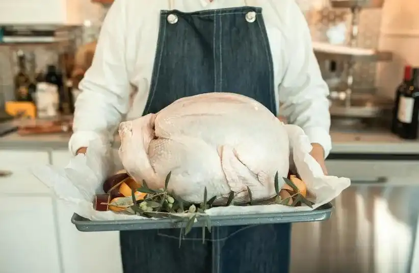 Image of a uncooked, raw or frozen turkey