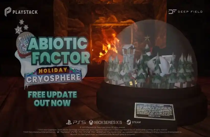 Abiotic Factor holiday cryosphere title scene