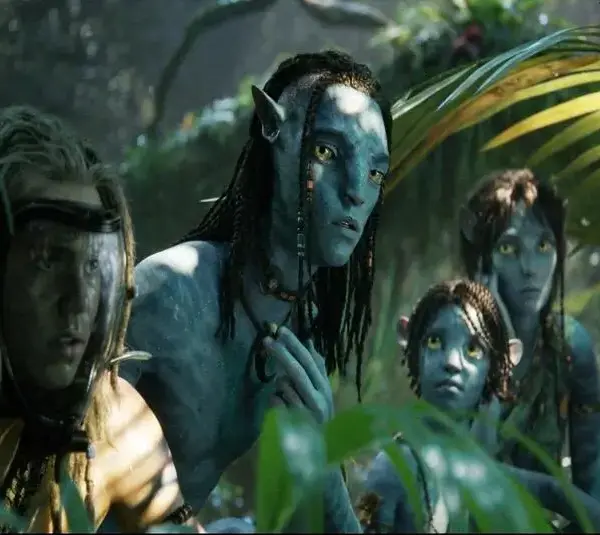 Sigourney Weaver, Jack Champion, Britain Dalton, and Trinity Jo-Li Bliss in Avatar: Fire and Ash (2025)