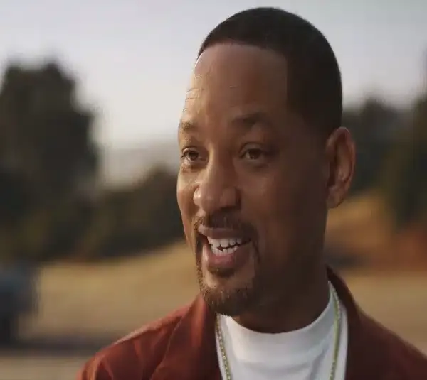 Will Smith up close with the sunset behind him in Bel-Air