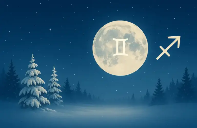 Gemini Full Moon in Sagittarius Season and their opposite energies.