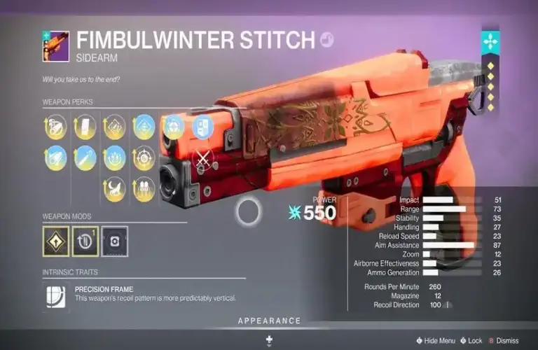 Fimbulwinter Stitch God Roll Guide in Destiny 2