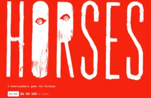 Horses, Santa Ragione, black and white silent film style interactive game, immersive but extremely unsettling imagery, gore, violence, trauma, suicide, content warning from developer, banned game, website title, windows game purchase on official website