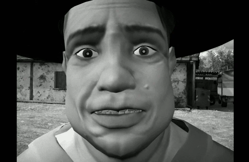 Horses, Santa Ragione, black and white silent film style interactive game, immersive but extremely unsettling imagery, gore, violence, trauma, suicide, content warning from developer, banned game, sadistic farmer