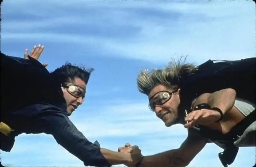 Keanu Reeves and Patrick Swayze in "Point Break" (1991)