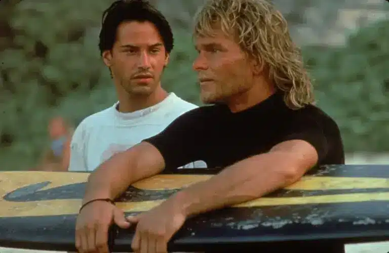 Keanu Reeves and Patrick Swayze in "Point Break" (1991)