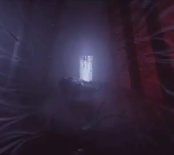 Lucid Falls, debut game by Eldamar Studio, featured on Day of the Devs 2025 Steam event, locked into a lucid dream devolving into a nightmare, Unreal Engine, reality bending and manipulation of physics, door in the middle of the woods