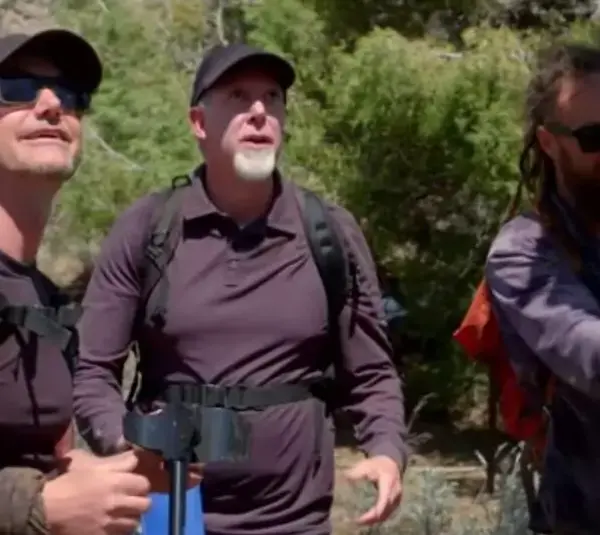 Ryan Skinner, Chad Ollinger (pictured far right) and James Keenan in Mystery at Blind Frog Ranch (2021)